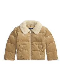 Little Girl's & Cotton Corduroy Puffer Jacket