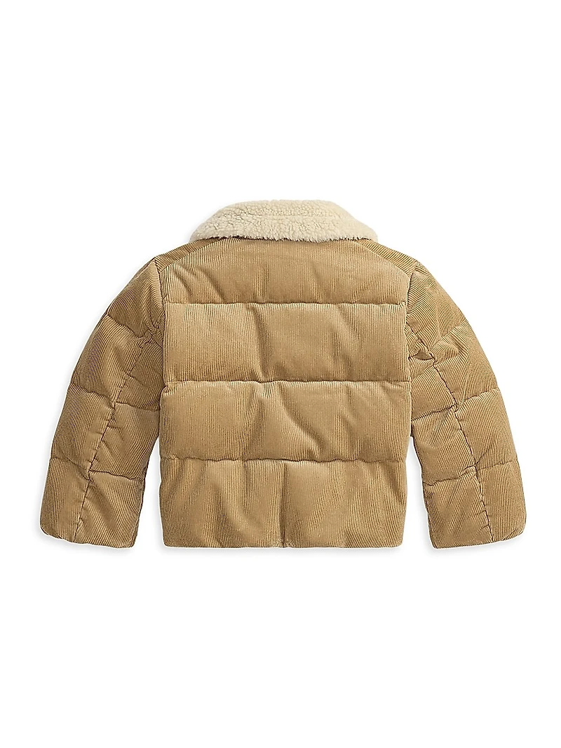 Little Girl's & Cotton Corduroy Puffer Jacket