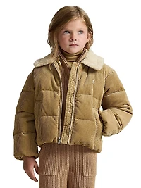 Little Girl's & Cotton Corduroy Puffer Jacket