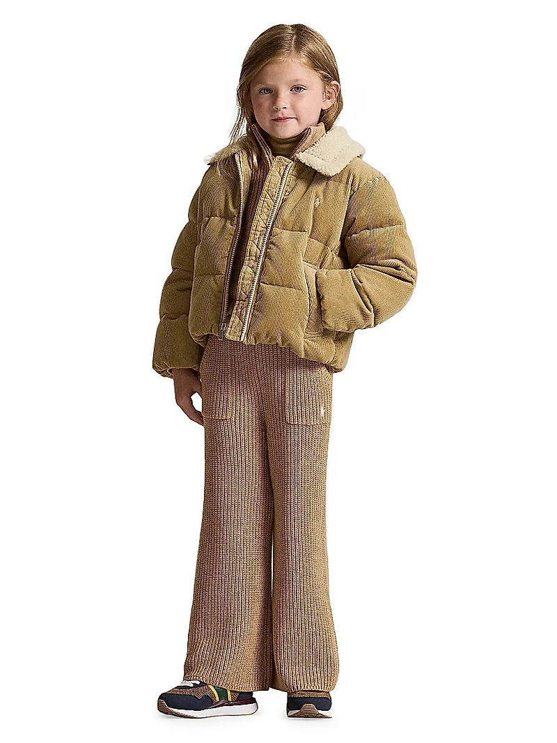 Little Girl's & Cotton Corduroy Puffer Jacket