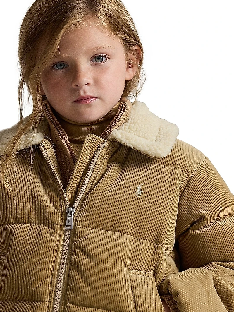 Little Girl's & Cotton Corduroy Puffer Jacket