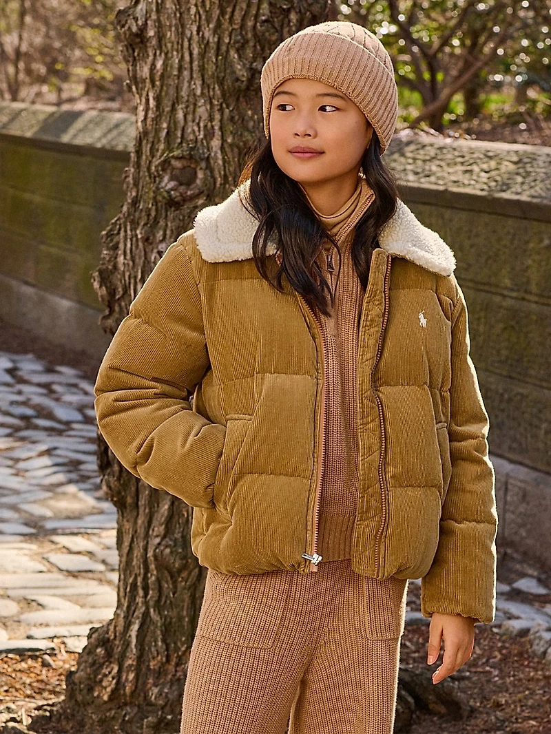 Little Girl's & Cotton Corduroy Puffer Jacket