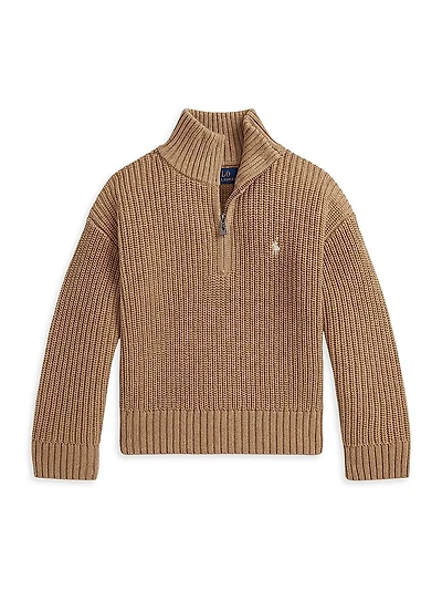 Little Girl's & Knit Half-Zip Pullover