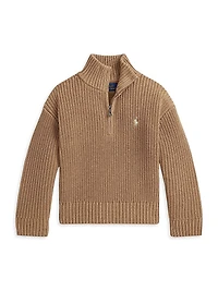 Little Girl's & Knit Half-Zip Pullover