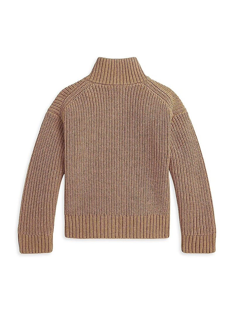 Little Girl's & Knit Half-Zip Pullover
