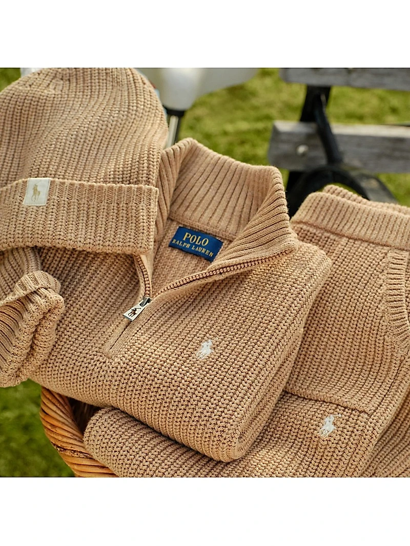 Little Girl's & Knit Half-Zip Pullover