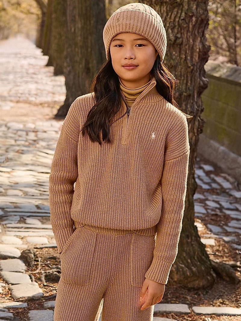 Little Girl's & Knit Half-Zip Pullover