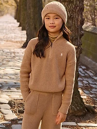 Little Girl's & Knit Half-Zip Pullover