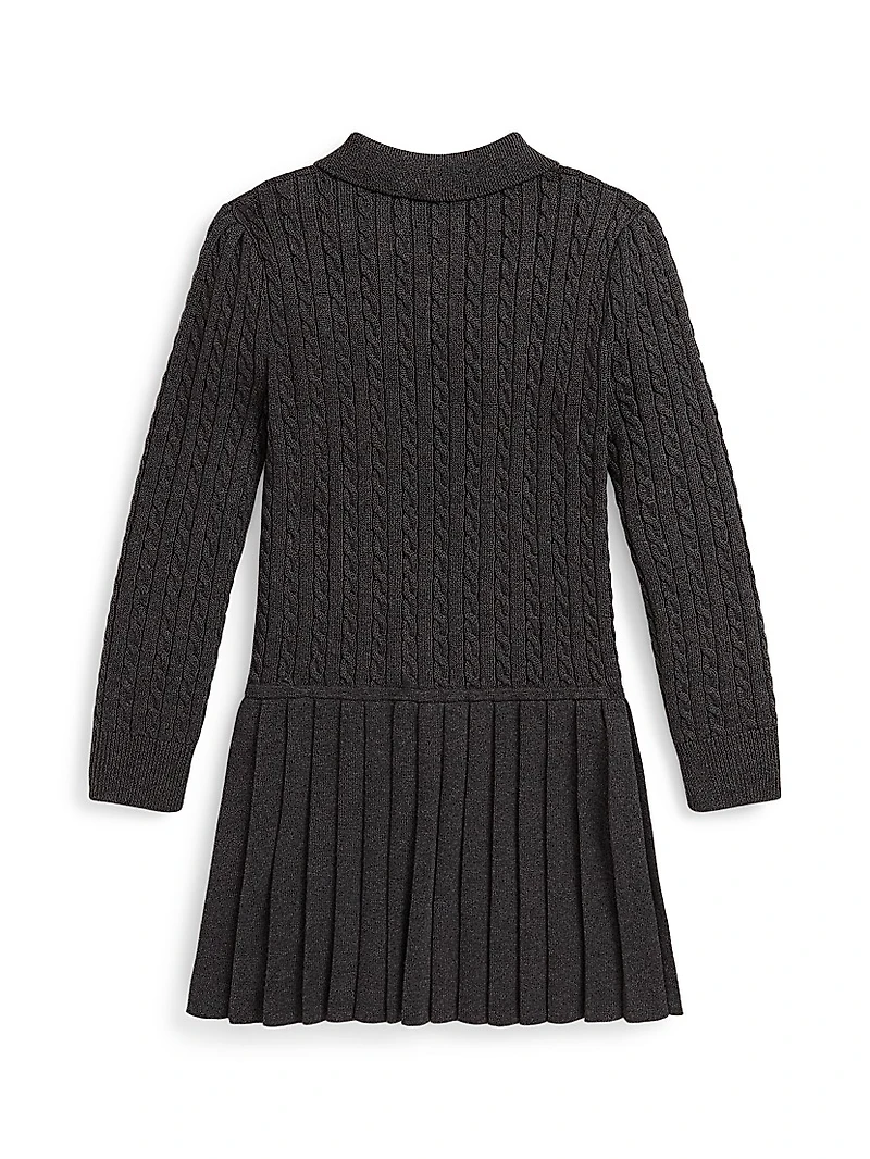 Little Girl's & Cable-Knit Sweater Shirtdress