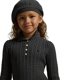 Little Girl's & Cable-Knit Sweater Shirtdress