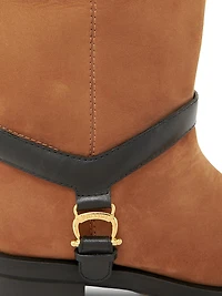 40MM Suede & Leather Knee-High Boots