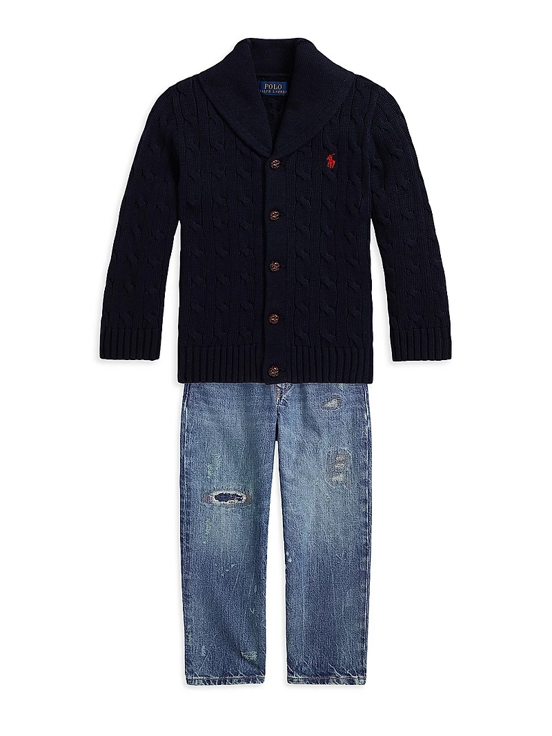 Little Boy's & Shawl Collar Cardigan