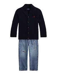 Little Boy's & Shawl Collar Cardigan