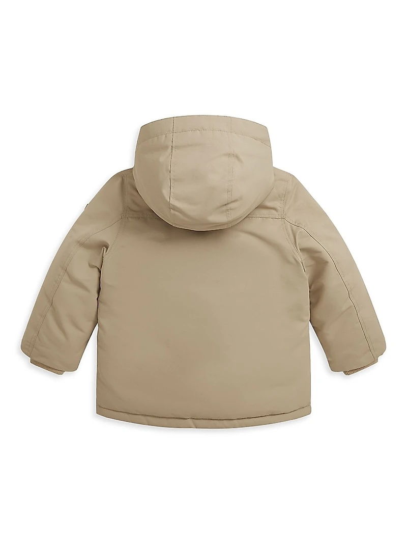 Little Boy's & Faux Fur Trim Down Parka