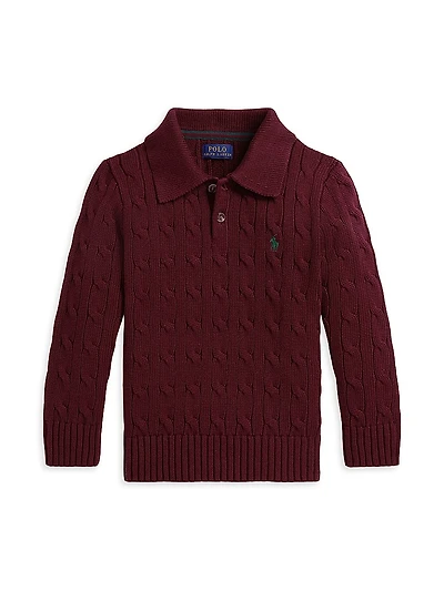 Little Boy's & Cable-Knit Pullover Sweater
