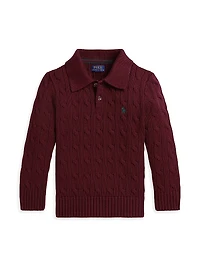 Little Boy's & Cable-Knit Cotton Sweater