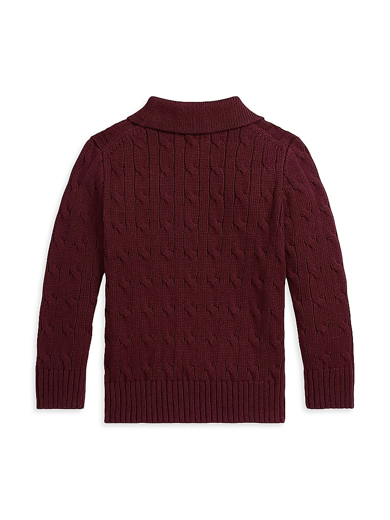 Little Boy's & Cable-Knit Cotton Sweater