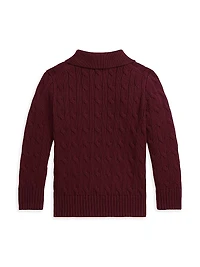 Little Boy's & Cable-Knit Cotton Sweater