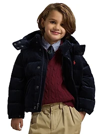 Little Boy's & Corduroy Down Bomber Jacket