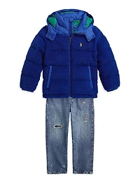 Little Boy's & Teddy Ripstop Bomber Jacket