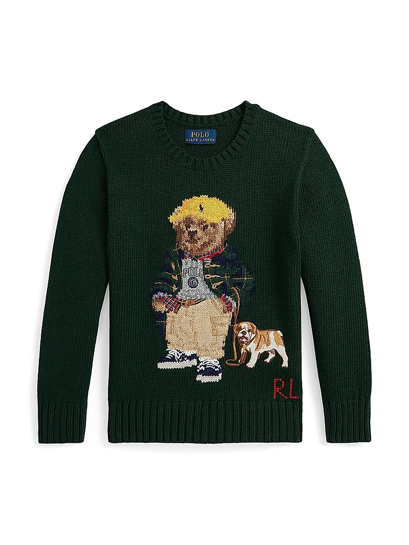 Little Boy's & Polo Bear Cotton Sweater