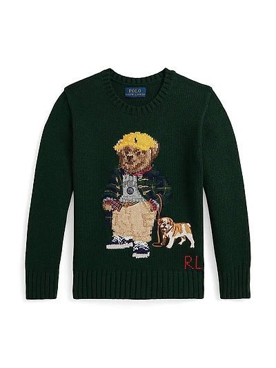 Little Boy's & Polo Bear Cotton Sweater