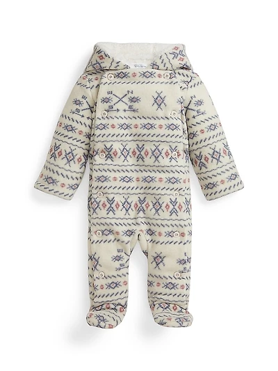 Baby's Geometric Patterned Fleece Bunting