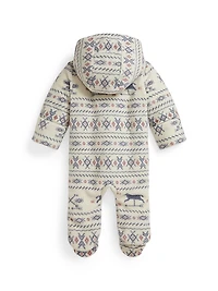 Baby's Geometric Patterned Fleece Bunting