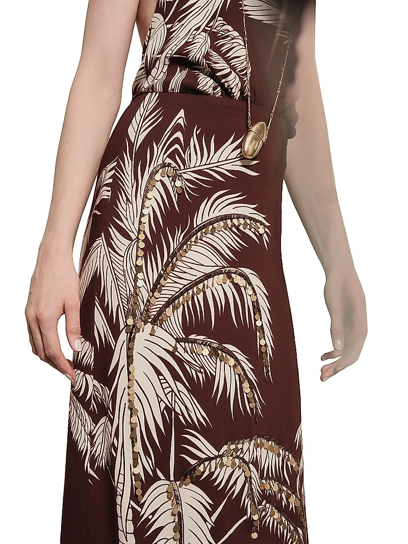 Candelaria Encanto Invernal Printed Slim-Fit Maxi Dress