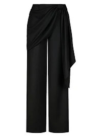 Candelaria Outlaw Draped Wool Relaxed-Fit Pants