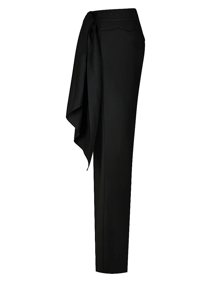 Candelaria Outlaw Draped Wool Relaxed-Fit Pants