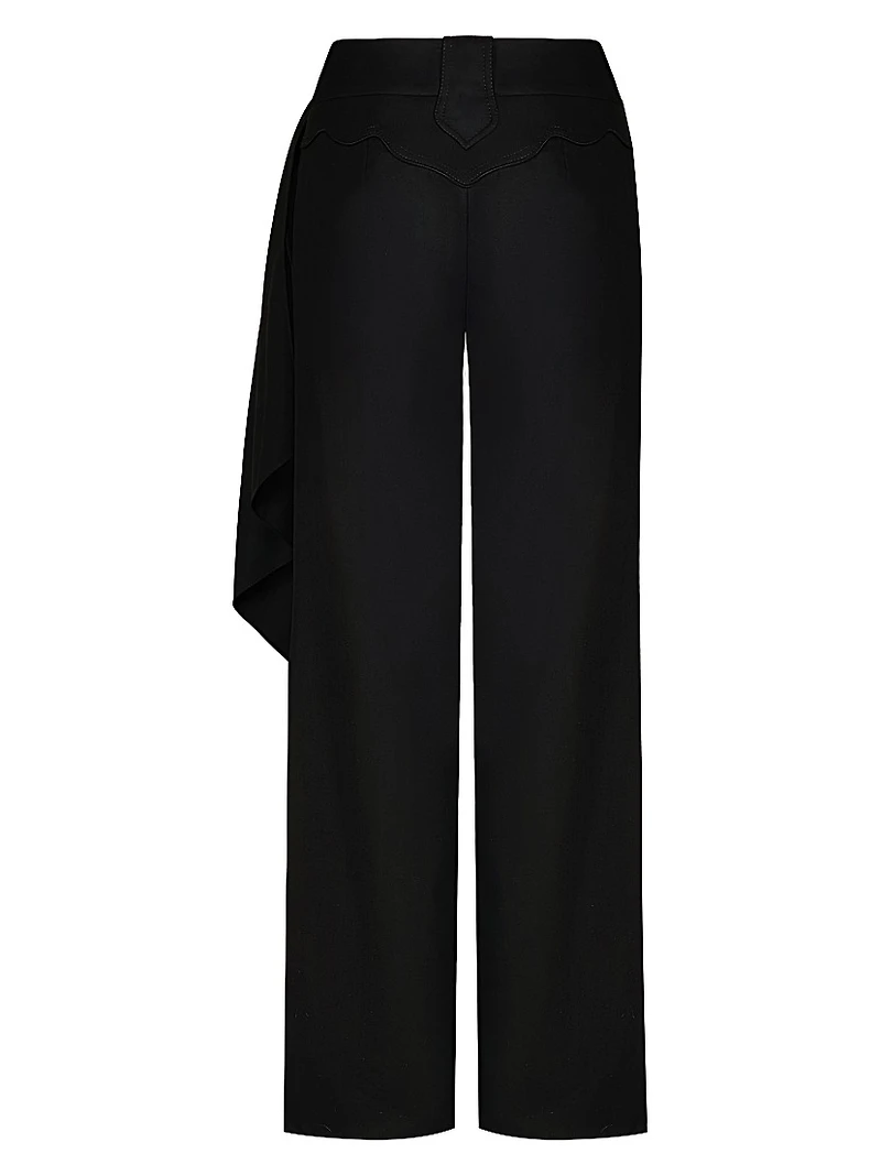 Candelaria Outlaw Draped Wool Relaxed-Fit Pants