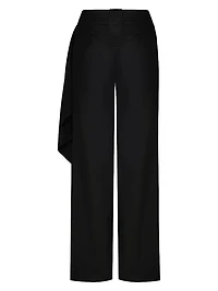 Candelaria Outlaw Draped Wool Relaxed-Fit Pants