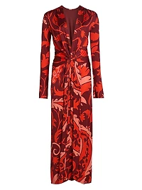 Candelaria Oasis Printed Jersey Maxi Dress