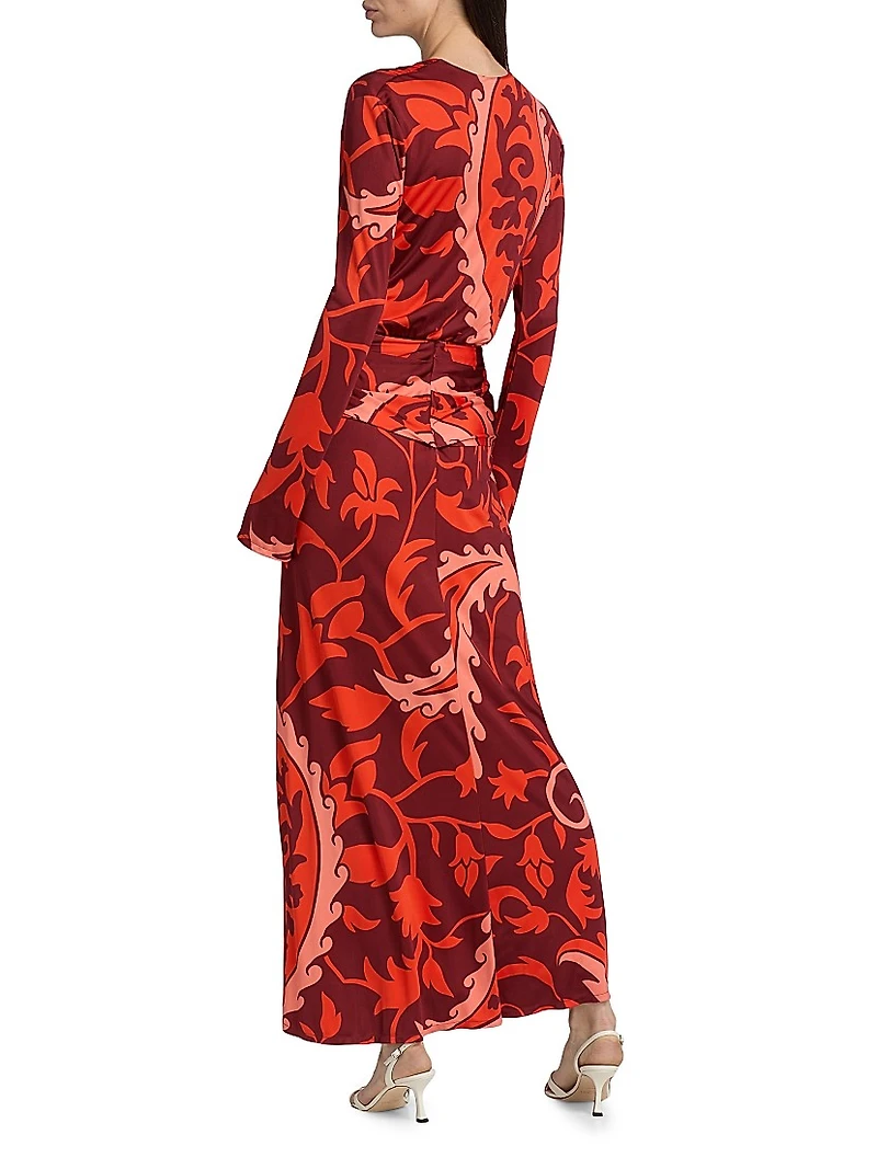 Candelaria Oasis Printed Jersey Maxi Dress