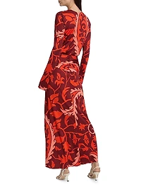 Candelaria Oasis Printed Jersey Maxi Dress