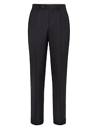Virgin Wool Houndstooth Formal Fit Trousers