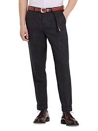 Virgin Wool Houndstooth Formal Fit Trousers