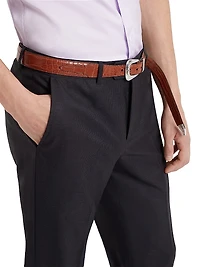 Virgin Wool Houndstooth Formal Fit Trousers