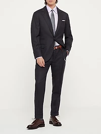 Virgin Wool Houndstooth Formal Fit Trousers