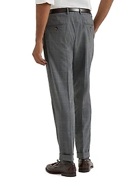 Super 120s Virgin Wool Overcheck Formal Fit Trousers