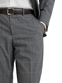 Super 120s Virgin Wool Overcheck Formal Fit Trousers