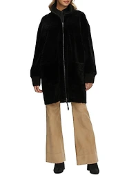 Reversible Textured Shearling Lamb Jacket