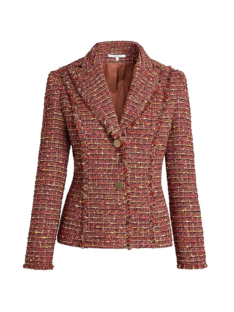 Tweed Virgin Wool-Blend Frayed-Trim Jacket