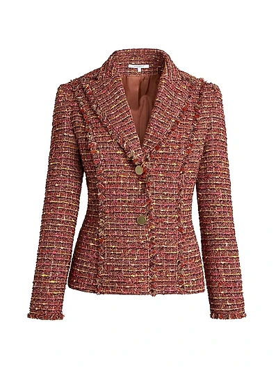 Tweed Virgin Wool-Blend Frayed-Trim Jacket