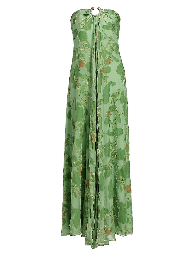 Renay Silk Burnout Strapless Gown