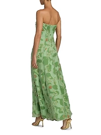 Renay Silk Burnout Strapless Gown