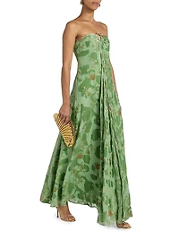 Renay Silk Burnout Strapless Gown