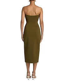 Brunelo Cut-Out Strapless Sheath Dress