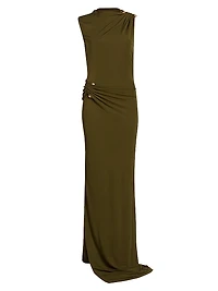Izola Pinned Jersey Body-Con Gown